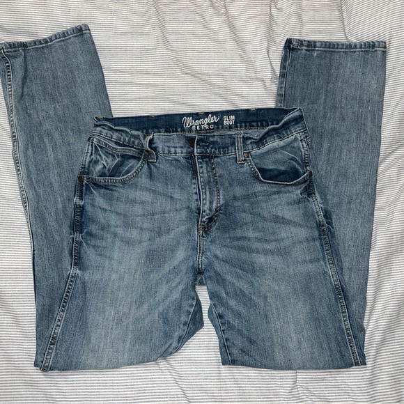 Wrangler Other - Wrangler Men's Retro Classic Blue Slim Straight Jeans